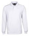 Unisex Long Sleeve White Polo